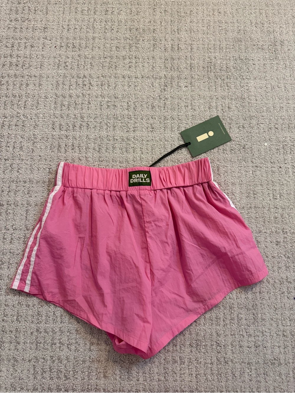 Daily Drills Hot Pink Women's Athletic Shorts with White Side Stripes